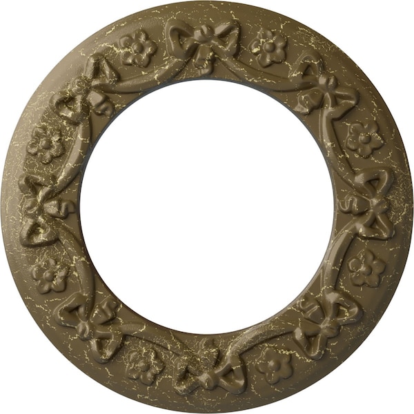 Ekena Millwork Ribbon with Bow Medallion (Canopies up to 7 1/2"), 12 1/4"OD x 7 1/2"ID x 7/8"P, Mississippi Mud CM12RIMMC - main